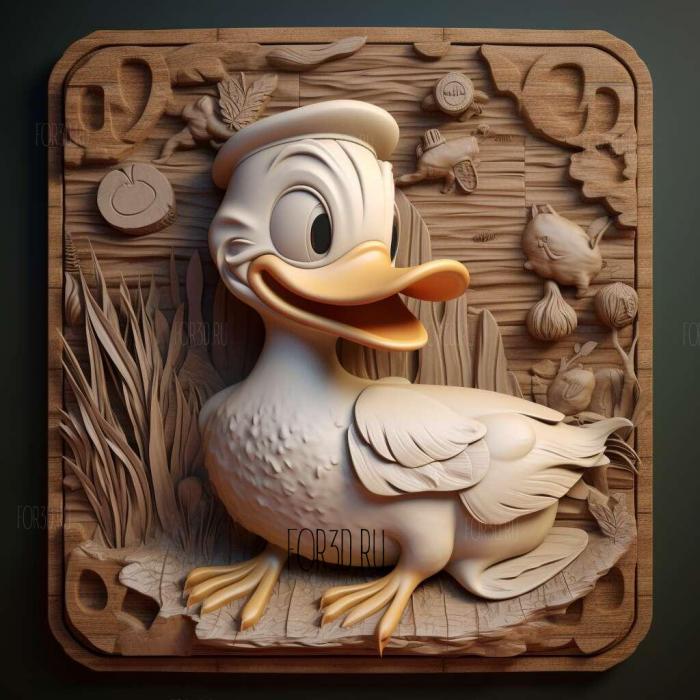 Donald Duck 2 stl model for CNC